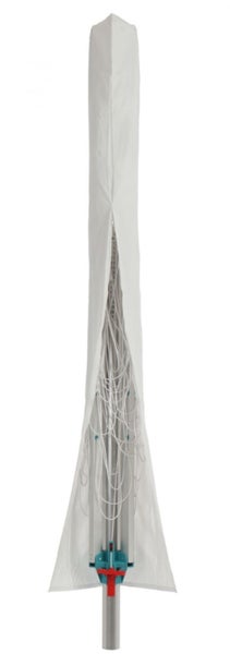 BERLINLODGE Wäschespinne Vento 4 Tragarmen 12 windsichere Halter Aluminium Hx⌀ 170x300cm Witterungs- und UV-beständige Kunststoff Stufenlose Höhenverstellung und Rastertechnik Zum Eindrehen