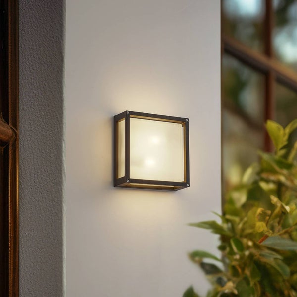 Lucande Wandleuchte außen Aurelien mit Bewegungsmelder (spritzwassergeschützt (Modern) in Alu aus Aluminium (2 flammig, E27) - Außenwandleuchten Wandlampe Led Außenlampe Outdoor für