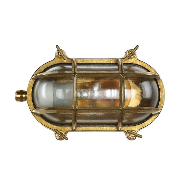 Ovale Wandleuchte mit Schutzgitter