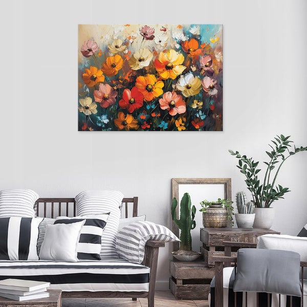 Bilder Blumen Wiese Modern Leinwandbild 60x40 cm