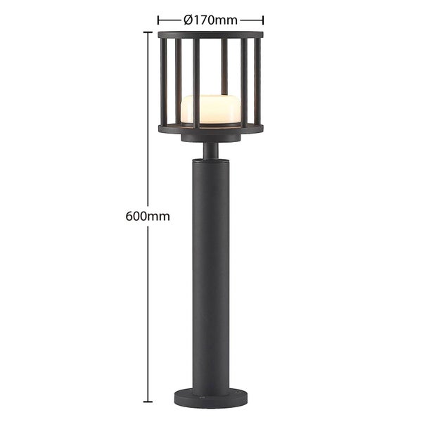 Lucande Außenleuchte Berenike (spritzwassergeschützt (Modern) in Alu aus Aluminium (1 flammig, GX53) - Wegeleuchte Pollerleuchte Wegelampe Sockelleuchte
