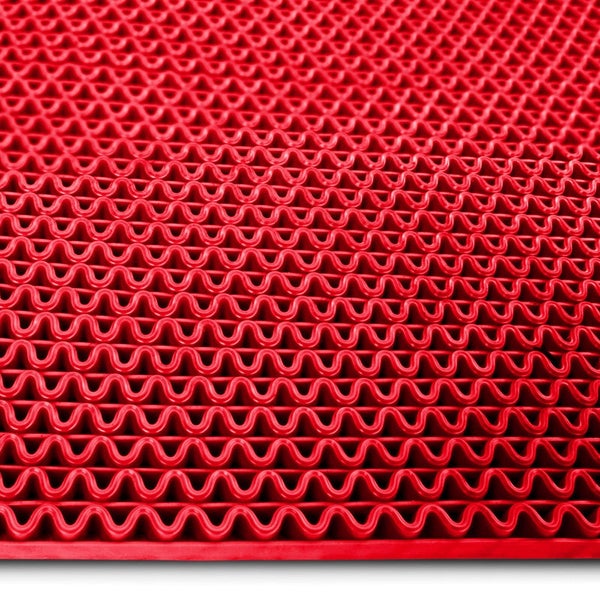 FLOORDIREKT Hygienematte für Barfußzonen - UV beständig - Rot - 90 x 400 cm