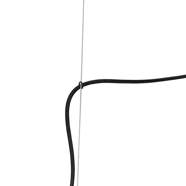 Schwarzes Textilkabel mit Aufhängungsseil