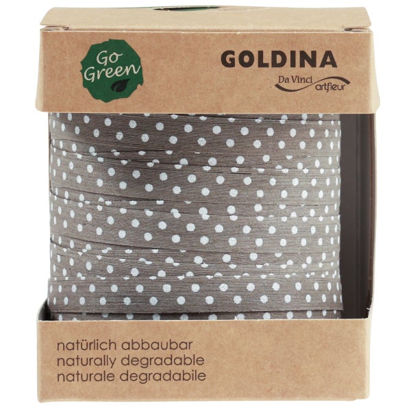 Goldina Geschenkband mit Punktmuster in Spenderbox