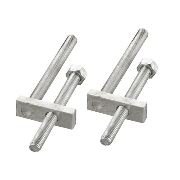 Zwei Ankerstangen mit Muttern und Platten