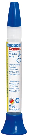 WEICON VA 110 Cyanacrylat-Klebstoff | Sekundenkleber für den Lebensmittel- und Trinkwasserbereich | 12 g