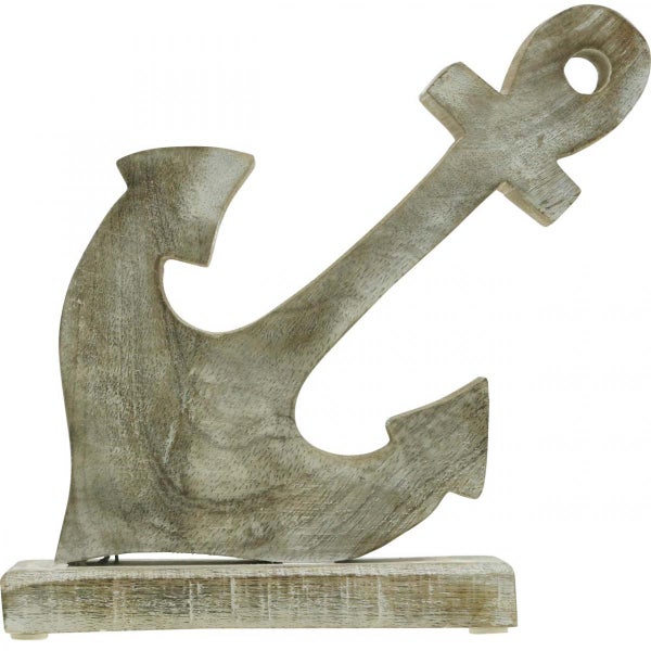 Dekorative Holzankerfigur auf Sockel