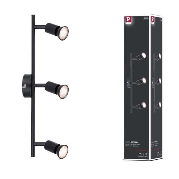 Paulmann Carolina Deckenleuchte mit drei Strahlern und Produktverpackung