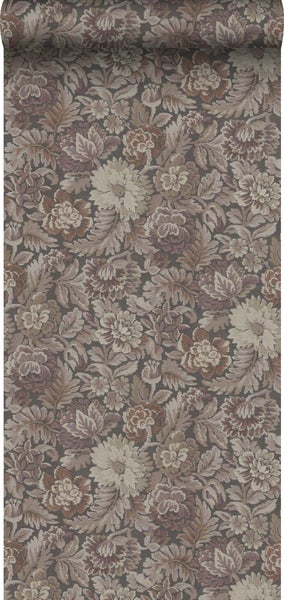 Borastapeter Tapete Blumenmuster Terrakotta - 53 cm x 10.05 m - 660220