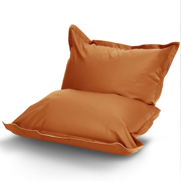 Green Bean XXL Riesen-Sitzsack aus Kunstleder mit EPS Perlen Füllung  - 140 x 180 cm 380 Liter - Bean Bag Sitzkissen Sitzpuff Sitzsessel Bodenkissen Lounge - Cognac