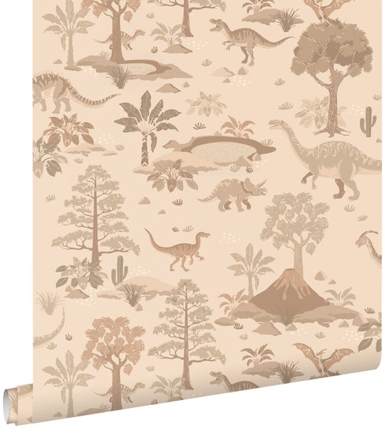 ESTAhome Tapete Dinosaurier Beige - 50 x 900 cm - 131659
