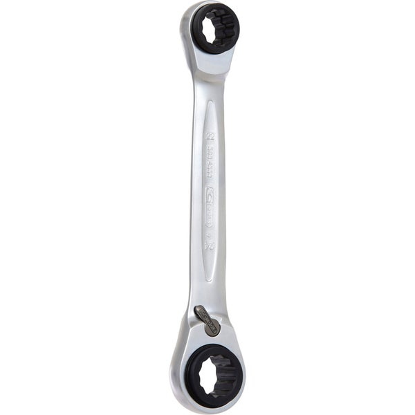 KS TOOLS 4 in 1 GEARplus umschaltbar Doppel-Ratschenringschlüssel 21 x 22 x 24 x 27 mm - 503.4553