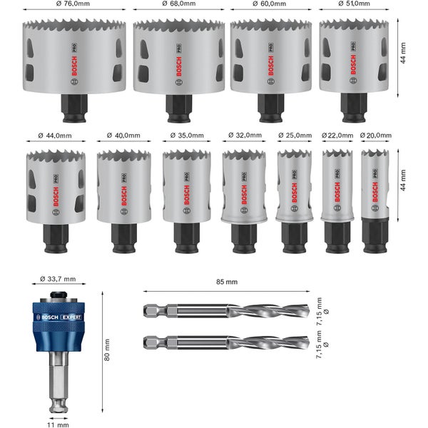 Bosch PRO Multi Material PC Plus Lochsägen-Set 14-tlg. - 2608594426