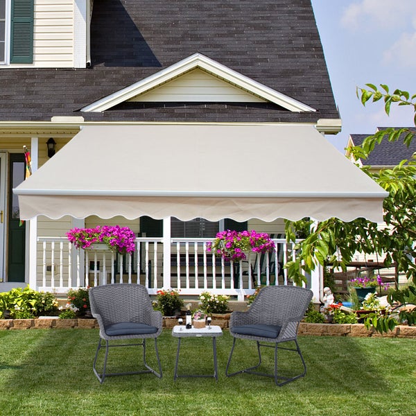 Outsunny Gelenkarmmarkise, Verstellbare Klemmmarkise,  4,5 x 3m, 100% Polyester (280g/m²), Aluminium, Beige
