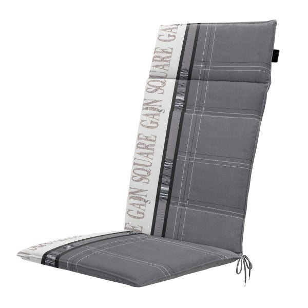 Hochlehnerauflage Hochlehner Madison Garden grau - Ca. 120x50 cm - 4er-Set