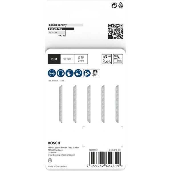 Bosch Stichsägeblatt T121BFC Pro Metal, 102 mm