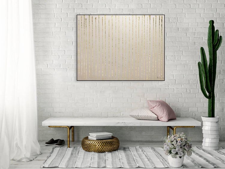 Handgemaltes Gemälde Acrylfarbe 100x75cm Beige
