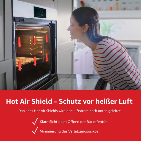 Telefunken ECHS65A-B2 Einbauherd-Set Elektro-Herd-Kochfeld-Kombi Backofen & Glaskeramik-Kochfeld Hot Air Shield