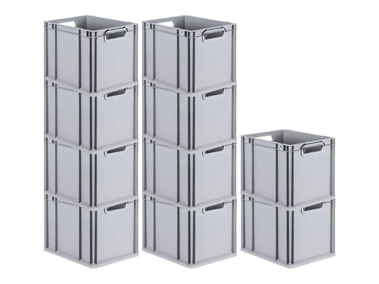 PROREGAL Spar Set 10x Eurobox Nextgen Economy Griffe Offen HxBxT 32 x 30 x 40 cm 30 Liter Eurobehälter Transportbox Transportbehälter