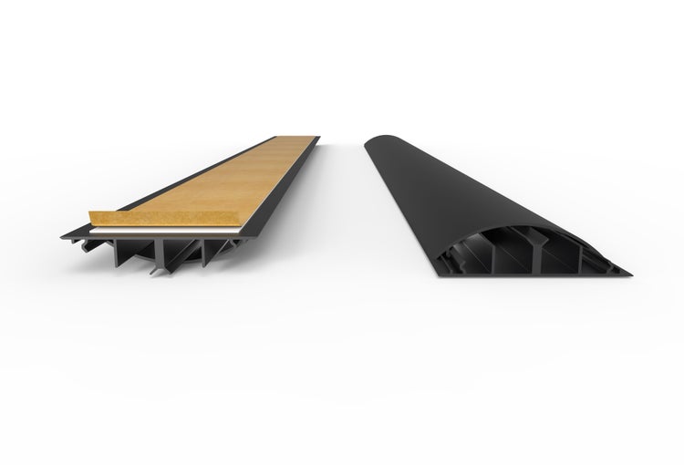 CILSON WDK9020SS Art.-Nr. 6700430 Kabelkanal 90 x 20 mm x 2.000 mm - Trittfest, selbstklebend mit Bodenbelochung, schwarz RAL 9005