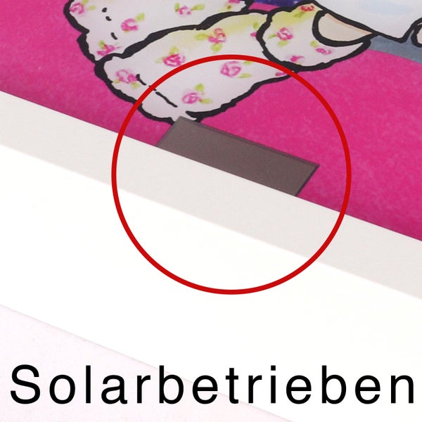 3D Bild mit Wackelflügeln | Solarbetrieben | Engel | Schutzengel | Bild | Kinderzimmer | Format: 27x27 cm | Schutzengel Pink
