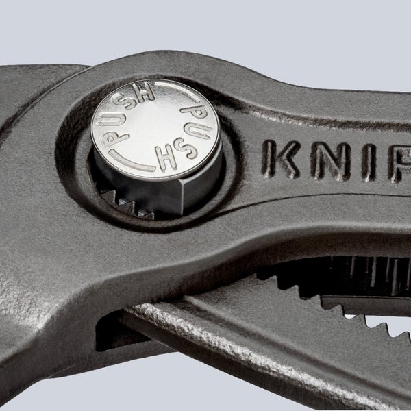 Detailaufnahme einer KNIPEX Zange mit Verstellknopf