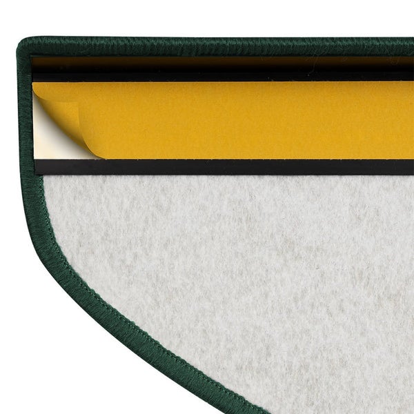 FLOORDIREKT Stufenmatte York - Widerstandsfähig & Pflegeleicht - Grün - Halbrund - 23.5 x 65 cm