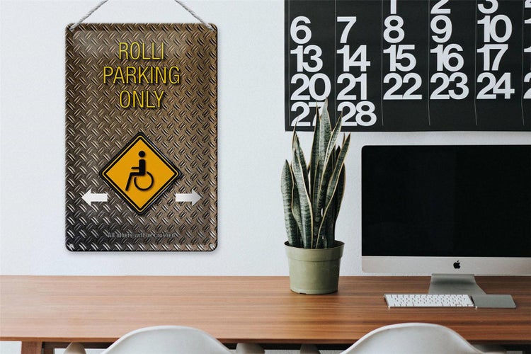 Blechschild Spruch 20x30cm Parken Rolli parking only