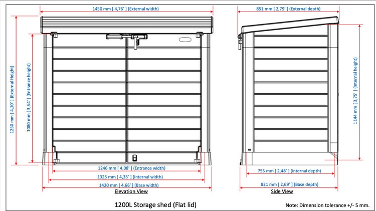 StoreAway Mülltonnenbox Gartenhaus 1200 L