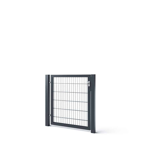 Gartentür aus Metall mit Gitter