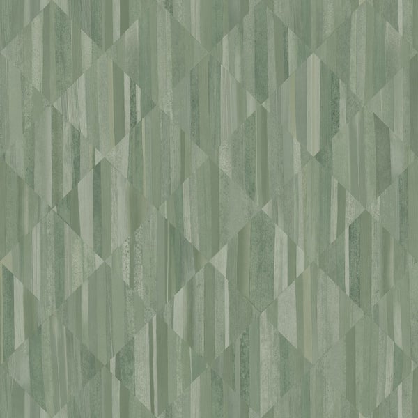 Tapete mit geometrischem Rautenmuster und vertikalen Streifen