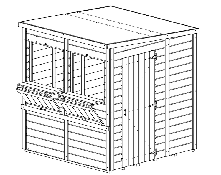 Storehaus Partyhütte Gerd M, Gartenhaus aus Holz, Holzhaus mit 12 mm Wandstärke Blockbohlenhaus, Naturbelassen 1,9x2m