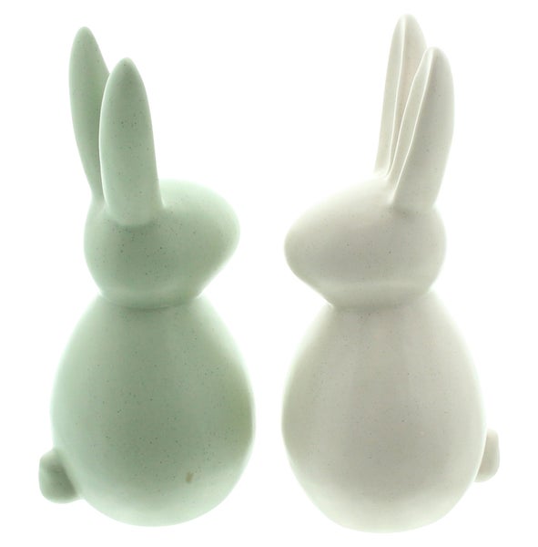 FRANK FLECHTWAREN | Hase Modern, 2er Set, PORZELLAN, 10,5 x 10 x 23 cm