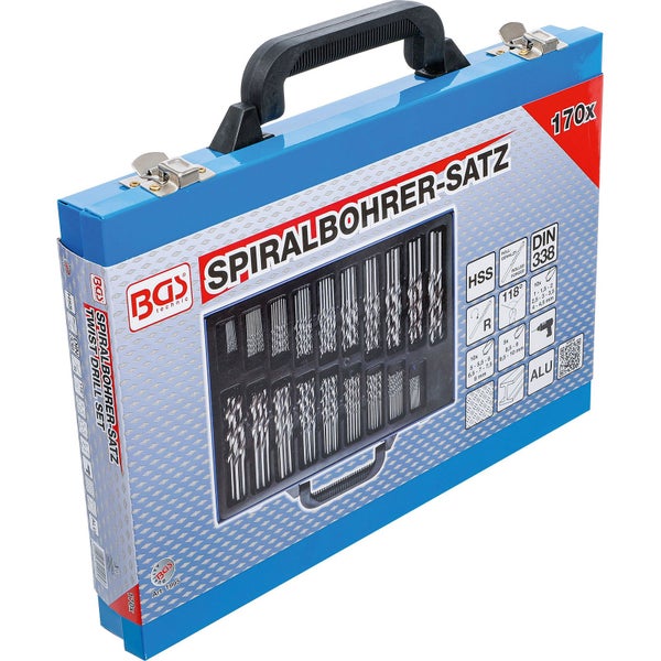 Spiralbohrer-Satz mit 170 Teilen im Werkzeugkoffer