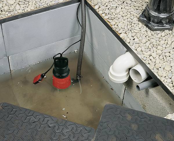 Tauchpumpe in einem mit Wasser gefüllten Schacht