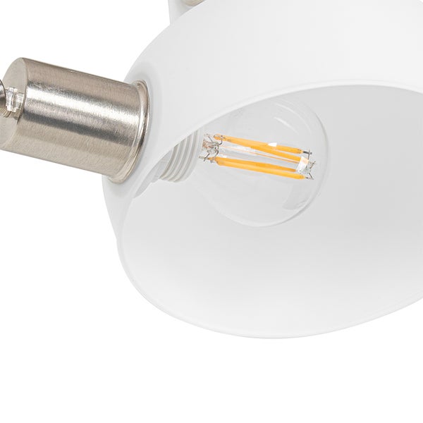 Detail einer weißen Innenleuchte mit Leuchtmittel