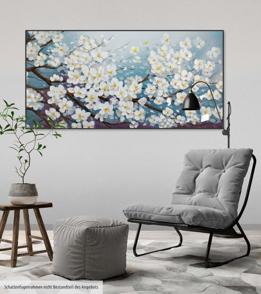 Handgemaltes Gemälde Acrylfarbe 140x70cm Blau