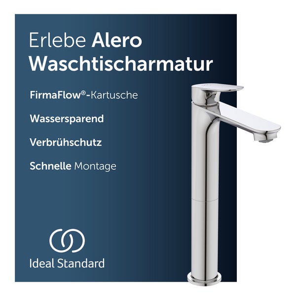 Ideal Standard Alero Waschtischarmatur mit hoher Bauform und glänzender Oberfläche