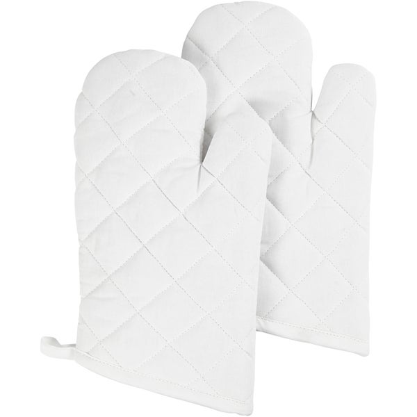 Creativ Company Küchentextilien Grillhandschuh, weiß, 18x28cm, 145g, 2er Set Kreativ Box
