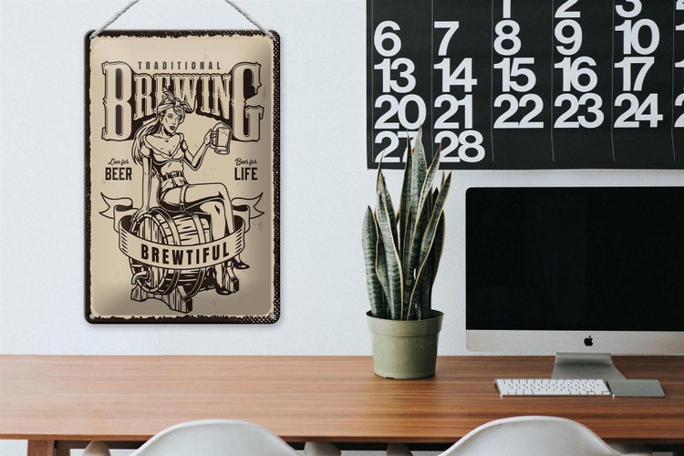 Blechschild Spruch Traditional Brewing live for Beer 20x30cm