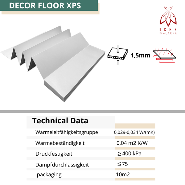 10m² Fußboden Unterlage Klick Vinylboden LVT 1,5 mm Schalldämmung Warmdämmung Trittschalldämmung ≤ 400 kPa