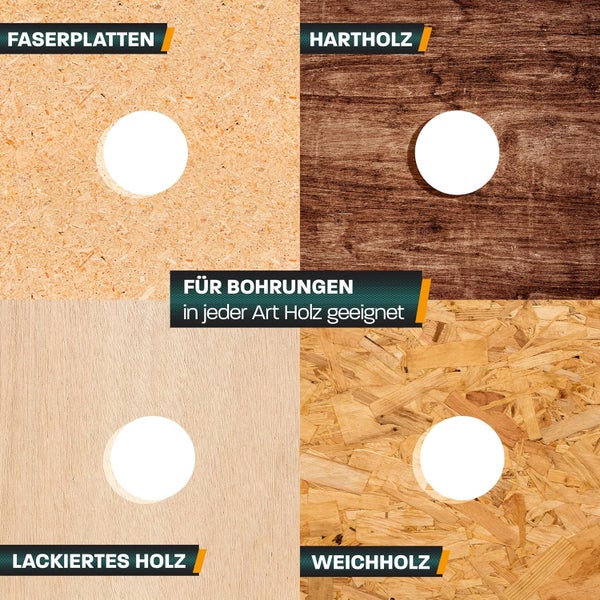 Forstnerbohrer Set mit 17 verschiedenen Bohrern in Plastik Aufbewahrungsbox
