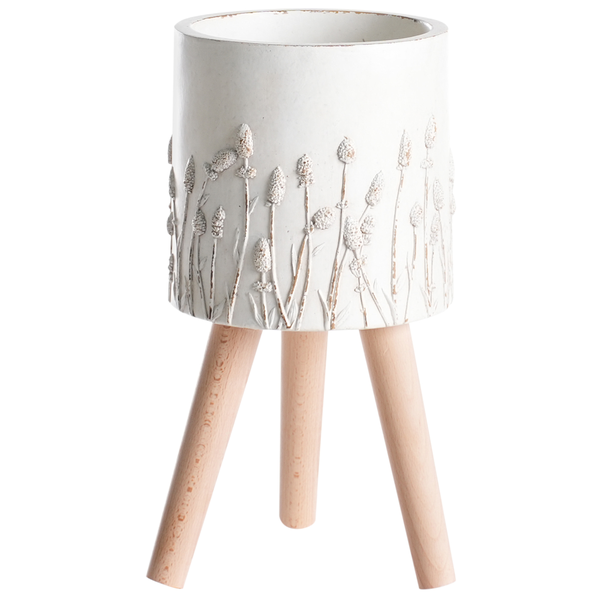 Blumentopf mit Beinen JANINA 24 cm Cremeweiß