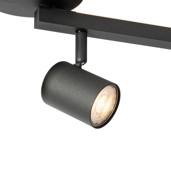 Schwarzer LED-Spot an einer Leuchtschiene