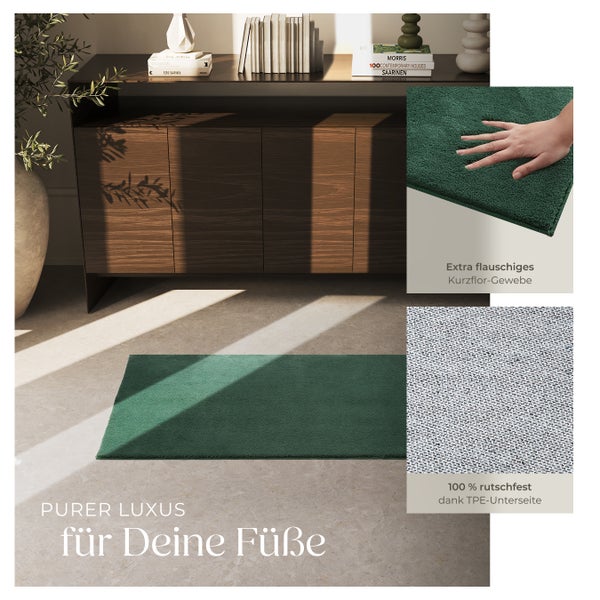 Kurzflorteppich tectake rutschfeste Unterseite verschiedene Größen und Farben 60 x 110 cm