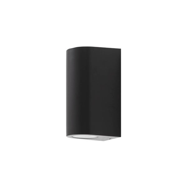 PRIOS Wandleuchte außen Irfan (spritzwassergeschützt (Modern) in Schwarz (2 flammig, GU10) - Außenwandleuchten Wandlampe Led Außenlampe Outdoor für Außenwand/Hauswand