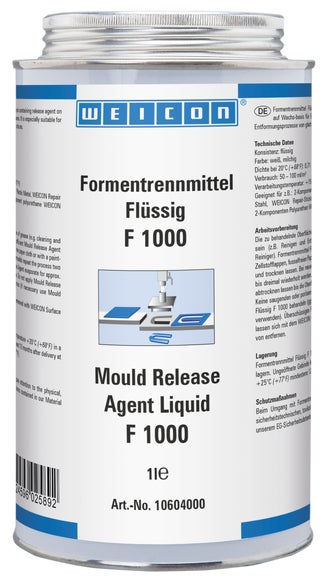 WEICON Formentrennmittel Flüssig F 1000 | für glatte Oberflächen | 1 L | weiß, milchig