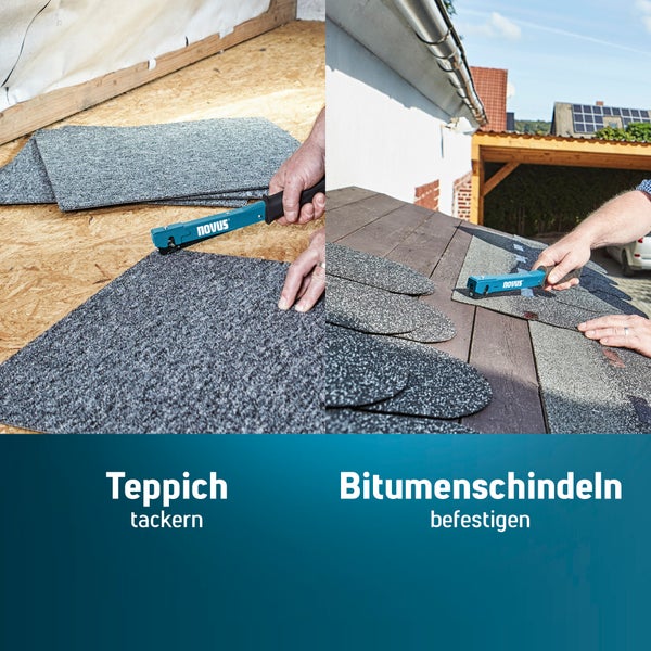 Novus Tools Hammertacker J-022, 4–6 mm Typ H, Premium-Tacker geeignet für Feindrahtklammern, Teppiche & Stoffe 030-0451