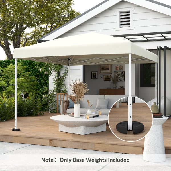 Outsunny Gewicht 4 STK. Zeltgewichte für Pavillon Bierzelt Gazebo stapelbar Standfuß Kunststoffmantel Zementkern Ø20 x 4,5 cm Schwarz