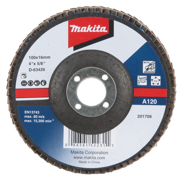 Makita Fächerscheibe 100x16mm A120 Schleifscheibe